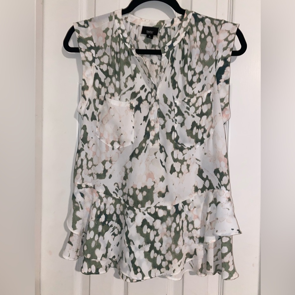 Mossimo Supply Co. Green,‎ Pink and White Sleeveless Blouse